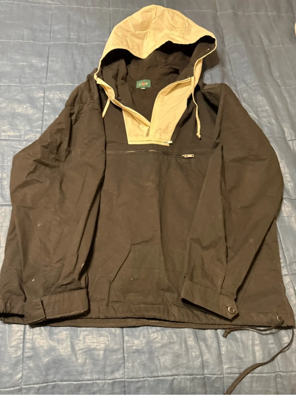 J. Crew Men’s Black Heritage Anorak Jacket, Medium, Limited Edition 1989, EUC